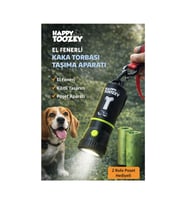 Köpek Dışkı Poşeti Taşıma Aparatı El Fenerli Kokulu Poşet Hazneli 3’ü 1 Arada Pet Atık Toplama Aparatı