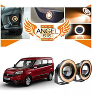 Fiat Doblo D4 Uyumlu, Universal Mercekli Led Angel Sis Farı, 76mm Turuncu Renk