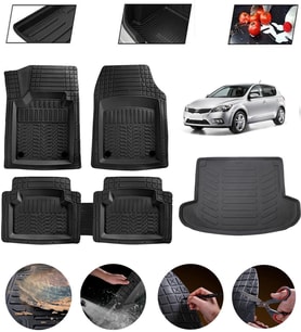 Kia Ceed 2006-2012 Hatchback Uyumlu Paspas Araca Özel Bagaj Havuzu MBS Siyah