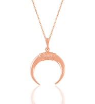 Söğütlü Silver Gümüş rose ters hilal kolye