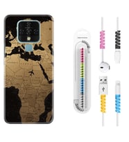 Tecno Camon 16 18P Pova 3 Pova Neo Kılıf Kablo Koruma Spiral Silikon Map Planet 1656