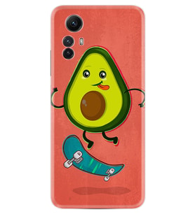 Xiaomi Redmi Note 12S Kılıf Silikon Desen Özel Seri Avokado Skate 1741