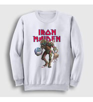 Presmono Unisex Beyaz World Iron Maiden Sweatshirt 87367tt