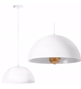 RİOLİGHT MODERN BEYAZ İÇİ BEYAZ 1XE27 DUYLU TEKLİ METAL SARKIT AVİZE ÇAP:30CM