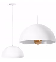 RİOLİGHT MODERN BEYAZ İÇİ BEYAZ 1XE27 DUYLU TEKLİ METAL SARKIT AVİZE ÇAP:30CM