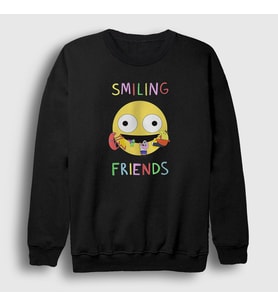 Presmono Unisex Siyah Poster Smiling Friends Sweatshirt 533801tt