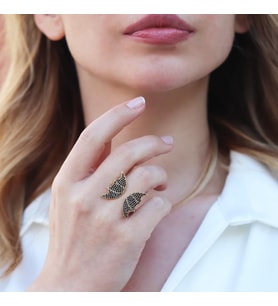 Yarasa Modeli Ayarlanabilir Gümüş Yüzük