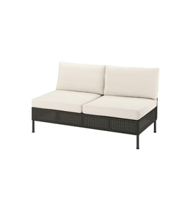 2'li Bahçe Kanepesi, Koyu Gri, 160 cm, Frösön-Duvholmen Bej, 2 Kişilik