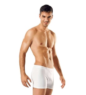3 adet Tutku Likralı Erkek Beyaz Boxer 0114