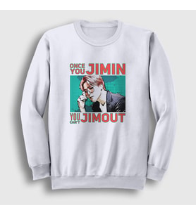 Presmono Unisex Beyaz Jimout K Pop Jimin Bts Sweatshirt 272248tt