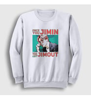 Presmono Unisex Beyaz Jimout K Pop Jimin Bts Sweatshirt 272248tt