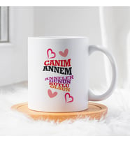 Anneler Gününe Özel Hediye Seramik Beyaz Kupa Bardak  1 Adet