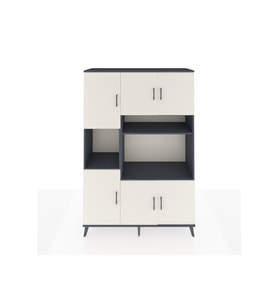 Hyperion Dolap 9 Raflı 6 Kapaklı 132x44x195 Antrasit-Aytaşı/Antrasit