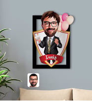 BK Gift Kişiye Özel İsimli Erkek Doğum Günü Karikatürlü 3D Ahşap Tablo-3