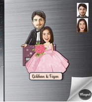 Kişiye Özel Gelin Dağmat Ahşap Magnet -15