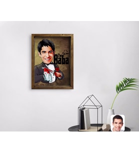 BK Gift Kişiye Özel Godfather Baba Karikatürlü Doğal Masif Ahşap Çerçeveli Tablo 45x65cm-6