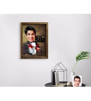 BK Gift Kişiye Özel Godfather Baba Karikatürlü Doğal Masif Ahşap Çerçeveli Tablo 45x65cm-6