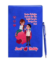 Sevgililer Gününe Özel Mavi Defter Kalem Hediye Seti 34