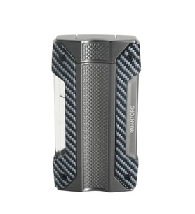 Quantoro Tek Torch Pürmüz Siyah-Karbon Gunmetal Metal Puro Çakmağı