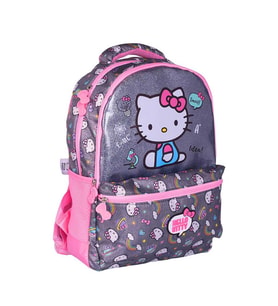 Hello Kitty Okul Çantası Gri Üç Bölmeli