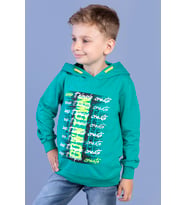 Toontoy Erkek Çocuk Kapüşonlu Baskılı Sweatshirt (Yeşil)
