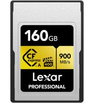 Lexar 160Gb Profesyonel Cfexpress Tip A Altın Serisi Hafıza Kartı, 900Mb/S'Ye Kadar Okuma, Sinema Ka (Çok Renkli)