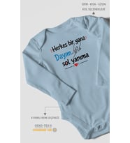 Herkes bir yana, dayım sol yanıma Uzun Kollu Bebek Body %100 Pamuk