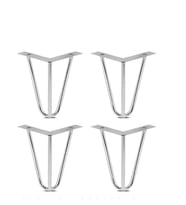Grande Home Side Metal Ahşap ve Kütük Sehpa Ayağı 15 cm Krom 4 Adet