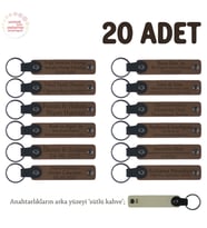 Kahverengi & S.Kahve, Öğrencilere Özel Dönem Sonu Hatırası, İsim Yazılabilen Anahtarlık 20' li Set (Açık Kahve)
