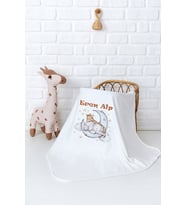 Pia Baby Premium %100 Pamuk Çift Kat Penye Bebek Battaniyesi 80x80 cm 5051-11 (Krem)