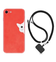 Apple iPhone 5 6 7 8 Plus Se XR Kılıf Boyun Askılı Silikon Kedoş 1735