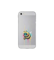 iPhone 5 SE ile uyumlu Splash arı tasarımlı şeffaf silikon kılıf