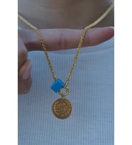 Altın Yarım Reşatlı Halat Kolye 50 Cm