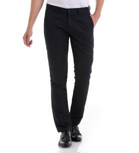 Hatemoğlu Lacivert D. Slim Fit Desenli Yandan Cep Kanvas Pantolon