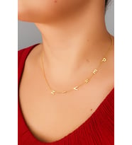 925 Ayar Gümüş İsim Köprücük Kolye (Gold)