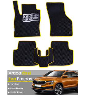 SKODA KAROQ (2018-2024) Uyumlu EVA Paspas Tam Set–Oto Paspas,Araca Özel,Kolay Montaj