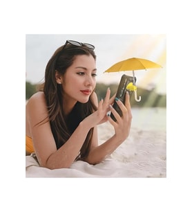 Güneş Koruyucu Telefon Şemsiyesi, Vantuzlu, Sarı, UV ve UV Koruma