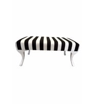 DTM HOME Siyah Beyaz Çizgili Bench Puf (Siyah - Beyaz)