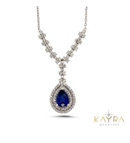 Damla Safir ve Pırlanta Taşlı Kolye PK43