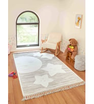 Bercario Kids 9273 Ay Yıldızlı Dokuma Çocuk Odası Halısı Yumuşak Bebek Odası Halısı