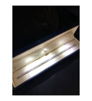 Su Yolu 4mm Zirconia Taşlı Beyaz Renk 925 Ayar Gümüş Sevgiliye Eşe Anneye Hediye Bileklik