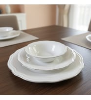 Luxury Yemek Takımı 24 Parça Gerçek Gümüş Lüks Modern (Krem)