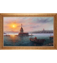 EV İŞYERİ OFİS İÇİN ALTIN ÇERÇEVELİ PASPARTULU TABLO S657
