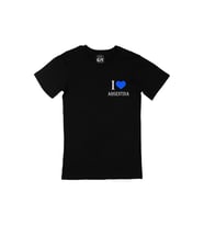 I Love Arjantin Cep Logo Tasarımlı Siyah Tişört