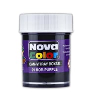 Mor Cam Boyası Vitray Boyası 25 ml 1 Adet Nova Color Su Bazlı Mor Cam Vitray Boyası 1 Adet 25 ml