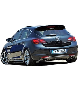 Opel Astra Uyumlu J Hatchback (2010-2012) Makyajsız Arka Tampon Eki - Difüzör (Plastik)