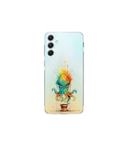Samsung Galaxy A34 ile uyumlu Splash ahtapot tasarımlı şeffaf silikon kılıf