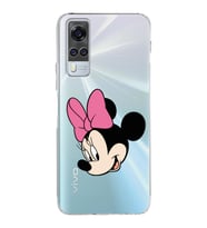 Vivo Y51 Uyumlu Kamera Korumalı Kapak Minnie Mouse Tasarımlı Şeffaf Silikon Kılıf