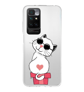 Redmi 10 2022 Uyumlu Kapak Coolcat Tasarımlı Şeffaf Silikon Kılıf