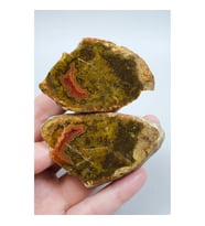 Hardal Sarısı ve Zeytin Yeşili Karadeniz Çiçeği Akik